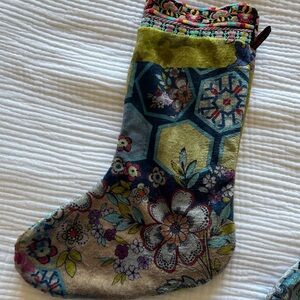 Johnny Was Multicolor Floral Patchwork Stocking